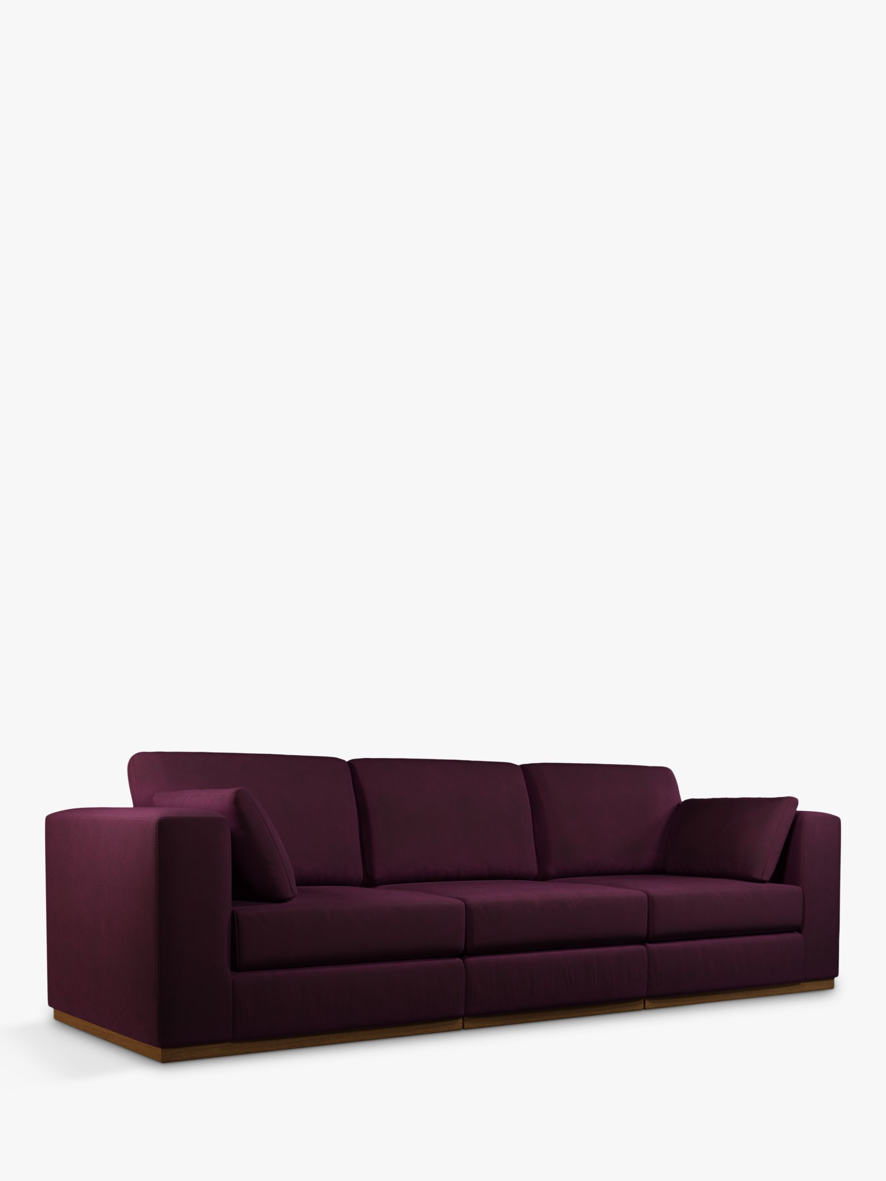 Rubik Range, John Lewis + Swoon Rubik Large 3 Seater Sofa, Damson Purple Velvet