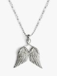 Tales From The Earth Child's Little Guardian Angel Wings Pendant Necklace, Silver