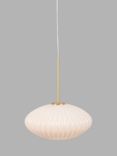 Pacific Ribbed Glass Oval Ceiling Light