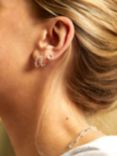 Estella Bartlett Beaded Mini Huggie Hoop Earrings, Silver