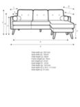 G Plan Vintage The Sixty Five LHF Large 3 Seater Chaise End Sofa