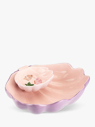 Eleanor Bowmer Miami Shells Stoneware Nesting Bowls, Set of 2, Pink/Purple