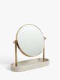 John Lewis Drift Brass Finish Pedestal Mirror, Natural
