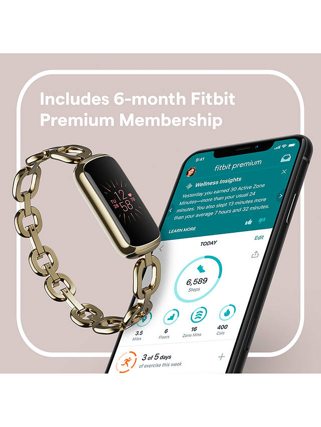 Buy Fitbit Luxe SE, Fitness and Wellness Tracker, Soft Gold Online at johnlewis.com
