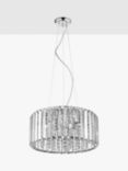 Impex Diore Crystal Pendant Ceiling Light, Large, Clear/Chrome