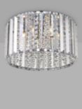 Impex Diore Crystal Flush Ceiling Light, Small, Chrome