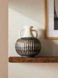 John Lewis Stripe Vase with Handles, H23.5cm, Multi