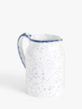 John Lewis Speckled Jug Vase, H19cm, White/Blue