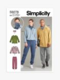 Simplicity Unisex Tops and Lounge Pants Sewing Pattern, S9278