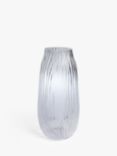 John Lewis Ridged Glass Vase, H30.5cm, Clear