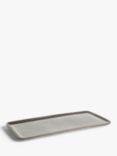 John Lewis Reactive Glaze Stoneware Rectangular Platter, 33cm, Grey