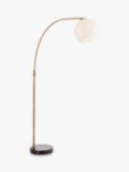 Bay Lighting Hettie Marble Floor Lamp, Black/Antique Brass