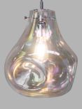 Bay Lighting Caldera Blown Glass Ceiling Light, Chrome/Iridescent