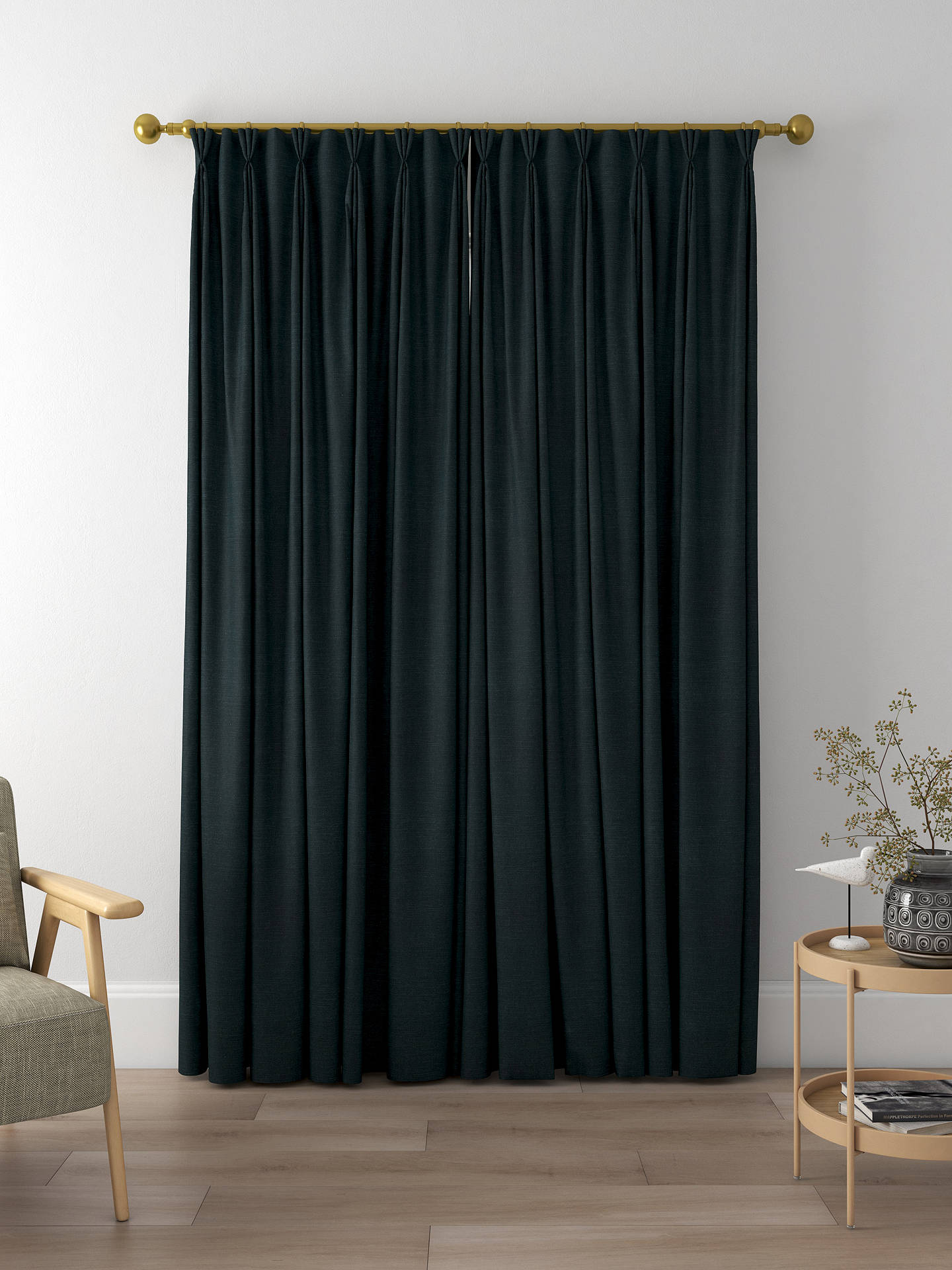 Sanderson Tuscany II Made to Measure Curtains, Carbon