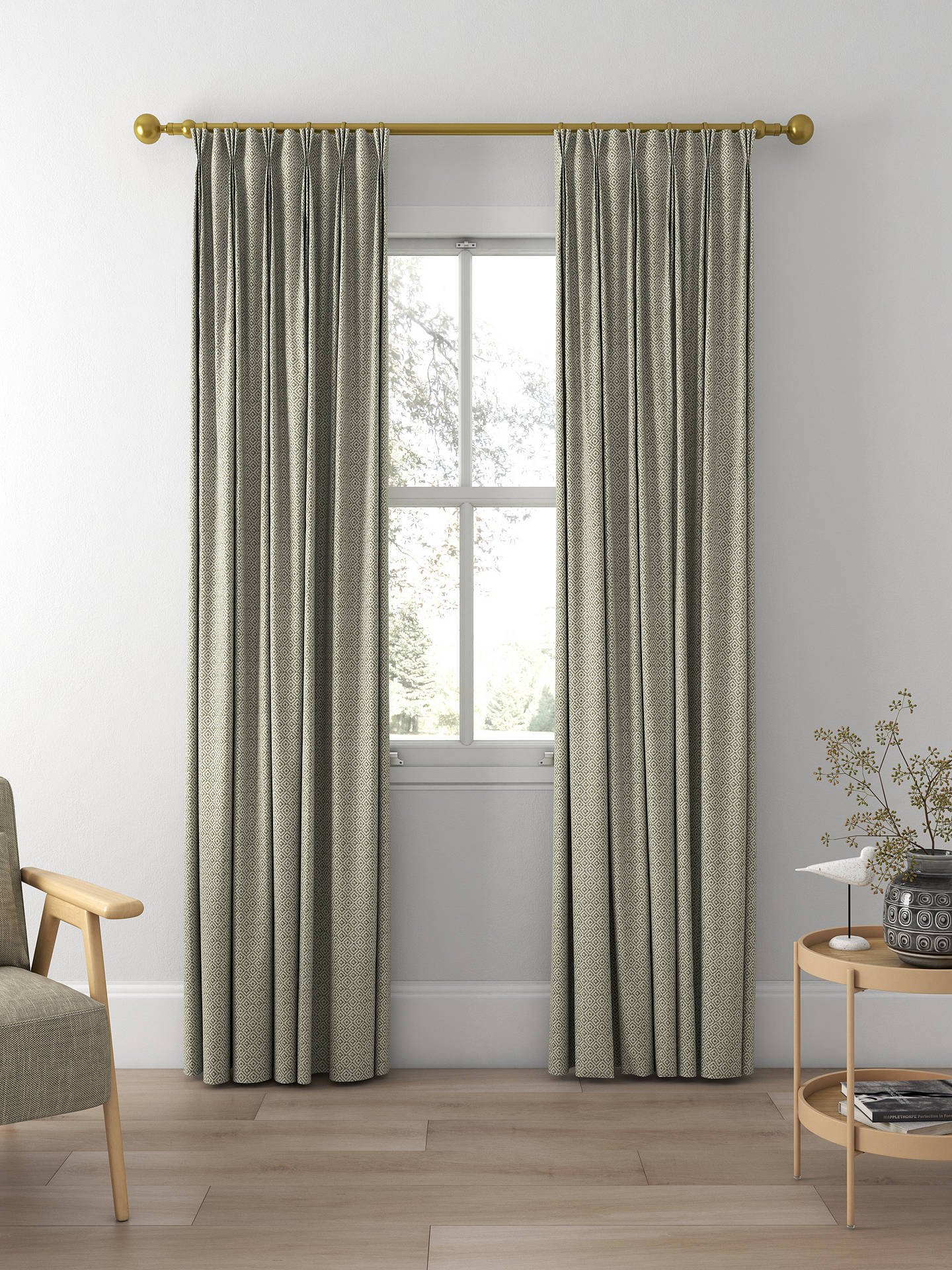 Sanderson Linden Made to Measure Curtains, Celadon
