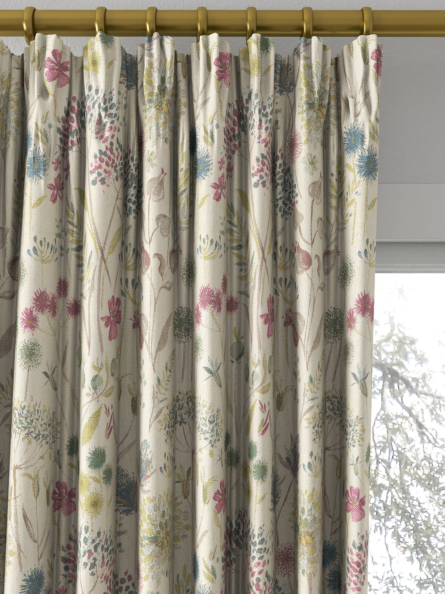 Voyage Flora Linen Made to Measure Curtains, Heather
