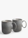 John Lewis Reactive Glaze Stoneware Mugs, 320ml, Set of 2, Natural