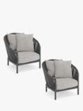 John Lewis Chunky Weave Garden Lounge Chair, Set of 2, Grey