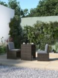 John Lewis Alora Space Saver 2-Seater Garden Dining Table & Chairs Set, Brown/Grey