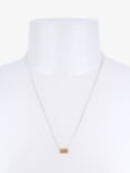 AllSaints Geometric Hexagon Charm Pendant Necklace, Gold/Silver