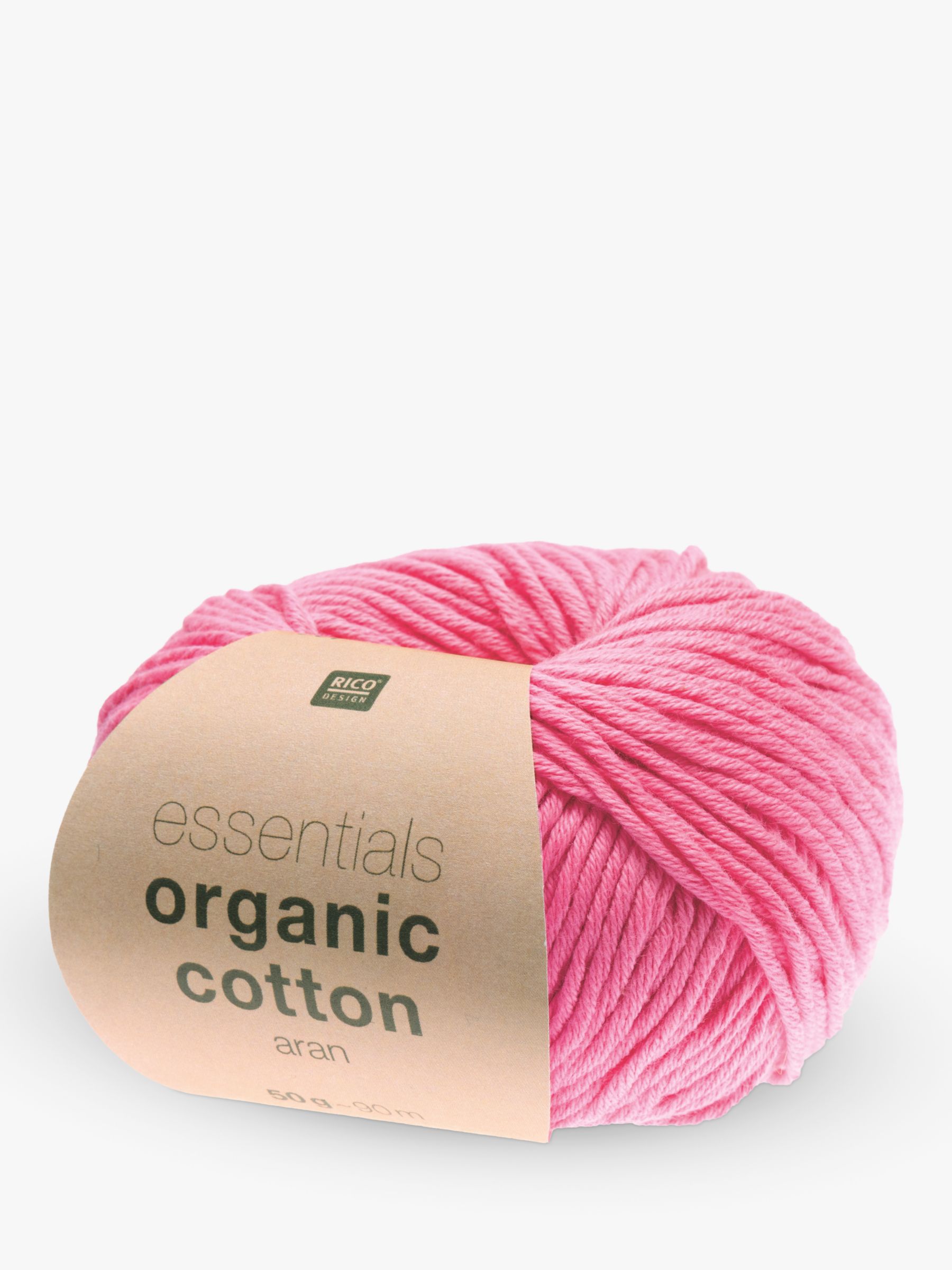 color verde menta 50 g, 90 m Rico Design Essentials Organic Cotton Aran Ovillo de lana 