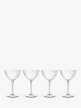 Luigi Bormioli Optica Fluted Martini Glass, Set of 4, 220ml, Clear