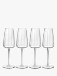 Luigi Bormioli Optica Fluted Champagne Glass Flutes, Set of 4, 210ml, Clear