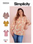 Simplicity Plus Size V-Neck Tops Sewing Pattern, S9334