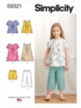 Simplicity Child's Tops and Bottoms Sewing Pattern, S9321, A