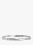 Dower & Hall 4mm Hammered Bangle, Silver