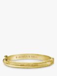 Dower & Hall 18ct Gold Plated Hollow Hinged Hammered Bangle, Gold