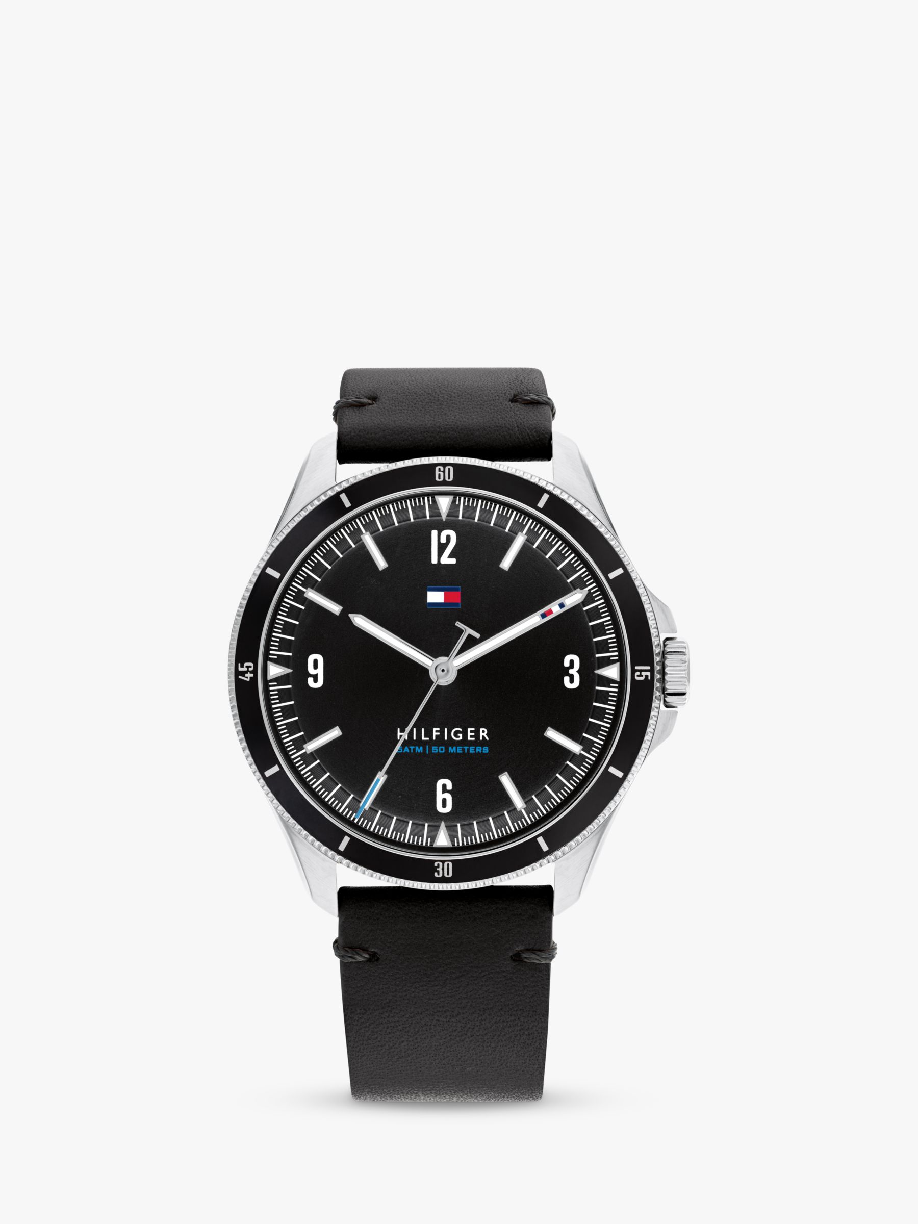 Tommy Hilfiger Men's Maverick Strap Watch, Black 1791904 at John Lewis & Partners
