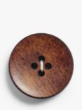 Prym Leather Buttons, 2.3cm, Pack of 2, Brown
