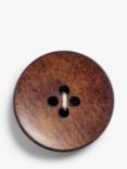 Prym Leather Button, 3cm, Single, Brown