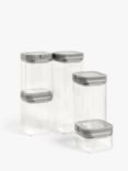 John Lewis ANYDAY Flip Lock Airtight Square Storage Containers, Set of 5