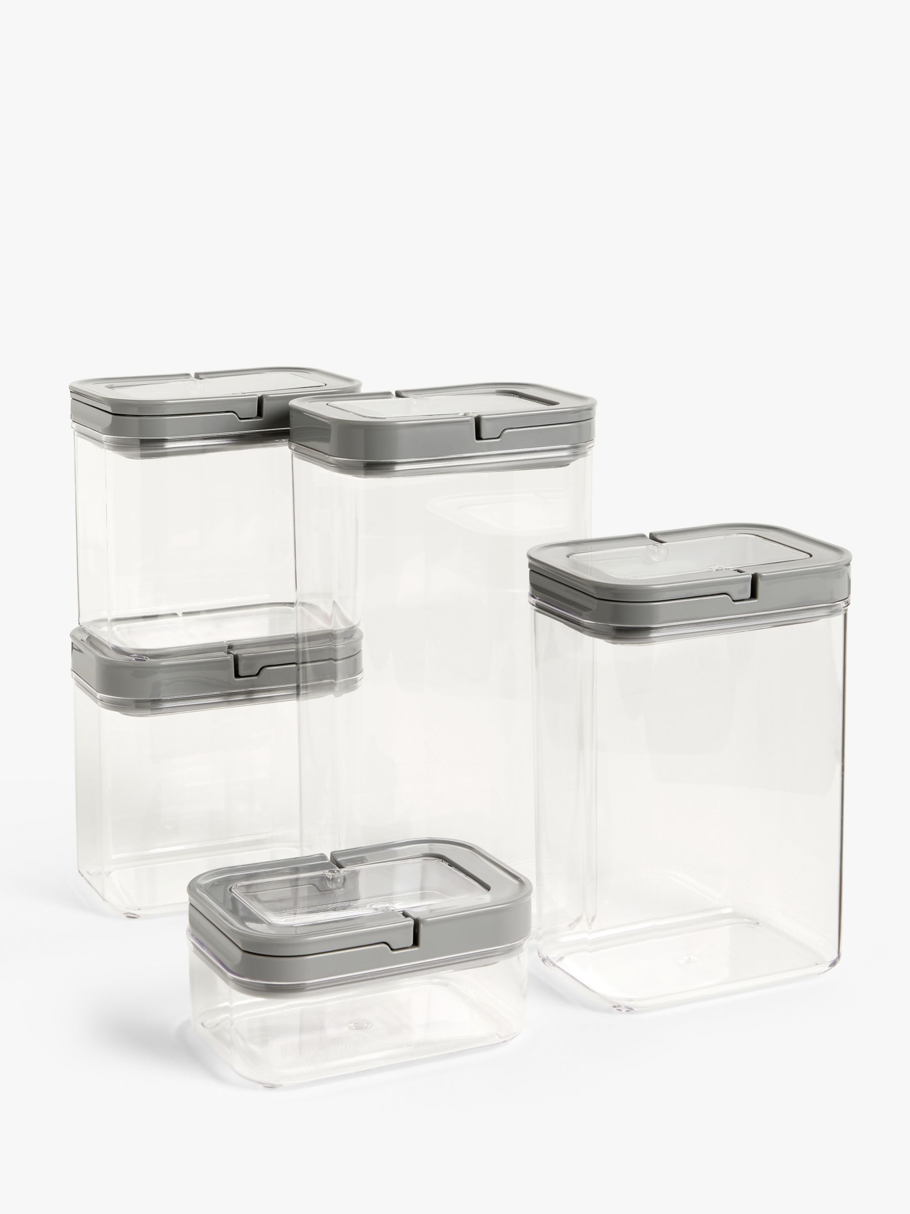 John Lewis ANYDAY Nesting Rectangular Plastic Storage Containers, Set Of 3, Clear