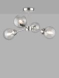 John Lewis Orb Semi Flush Ceiling Light, Satin Nickel