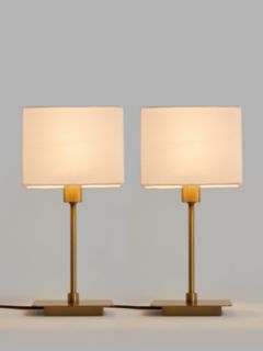 John Lewis ANYDAY Ruby Table Lamps, Set of 2, Antique Brass