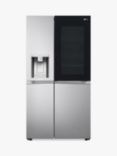 LG InstaView GSXV90BSAE Freestanding 60/40 American Fridge Freezer, Stainless Steel