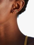 Monica Vinader Mini Gem Stud Earrings, Gold/Turquoise