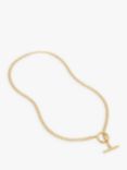 Monica Vinader Groove T Bar Lariat Necklace, Gold