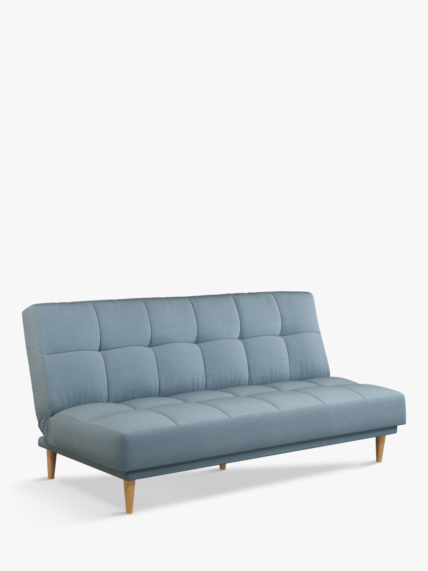 Linear Range, John Lewis Linear Medium 2 Seater Sofa Bed, Light Leg, Topaz Blue