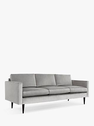 Model 01 Range, Swyft Model 01 Large 3 Seater Sofa, Light Grey Velvet