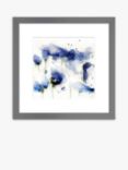 Green Lili - 'Indigo Blooms II' Framed Print & Mount, 33.5 x 33.5cm, Blue