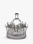 Waterford Crystal Lismore Diamond Cut Glass Vodka Chill Bowl & Shot Glass Barware Gift Set, 6 Piece