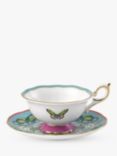 Wedgwood Wonderlust Menagerie Bone China Cup & Saucer, 140ml, Blue/Multi