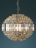 Laura Ashley Vienna Crystal Glass Globe Ceiling Light, Clear/Polished Chrome