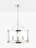 Laura Ashley Harrington 3 Arm Glass Ceiling Light, Polished Nickel