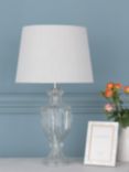 Laura Ashley Meredith Petite Ribbed Glass Table Lamp, Clear