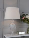 Laura Ashley Meredith Large Ribbed Glass Table Lamp, Clear